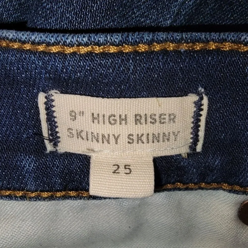 Madewell 9" High Riser Skinny Skinny in Larkspur size 25 - Picture 3 of 4